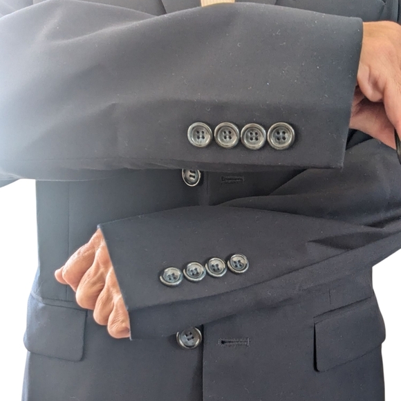 NM Nick’s Oversized Navy Blue Classic Tailored Fit 2 Button Front Blazer Jacket - Picture 12 of 12